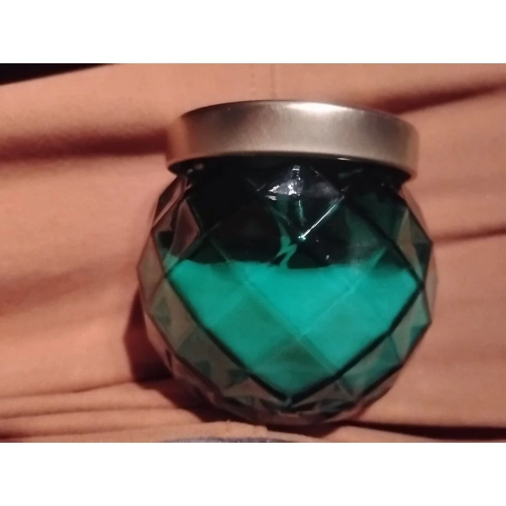 Pair of Candles Glass‎ Containers Red Green Colored  Light Catching Design